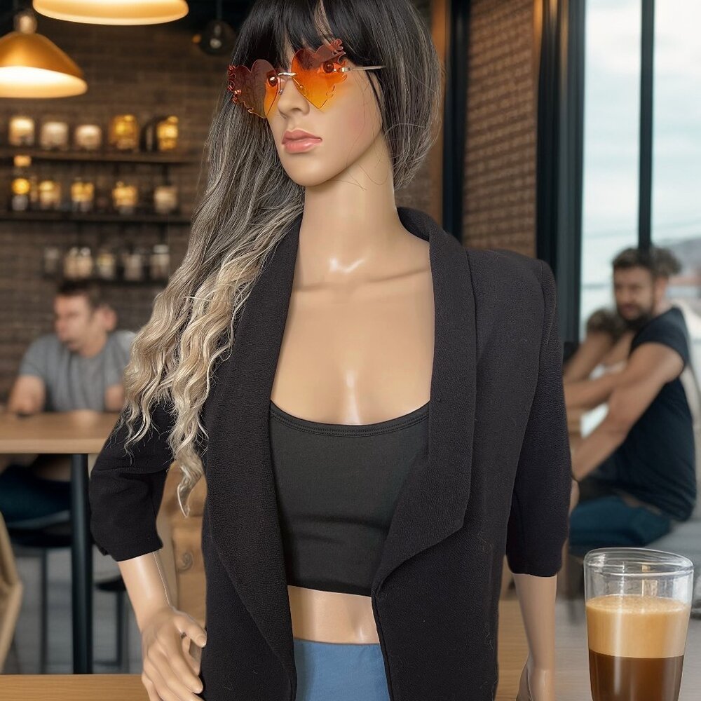 Cropped Casual Black Sport Jacket